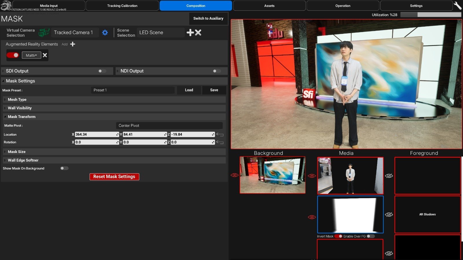 Chroma Keying LED Volume Compositing Preview