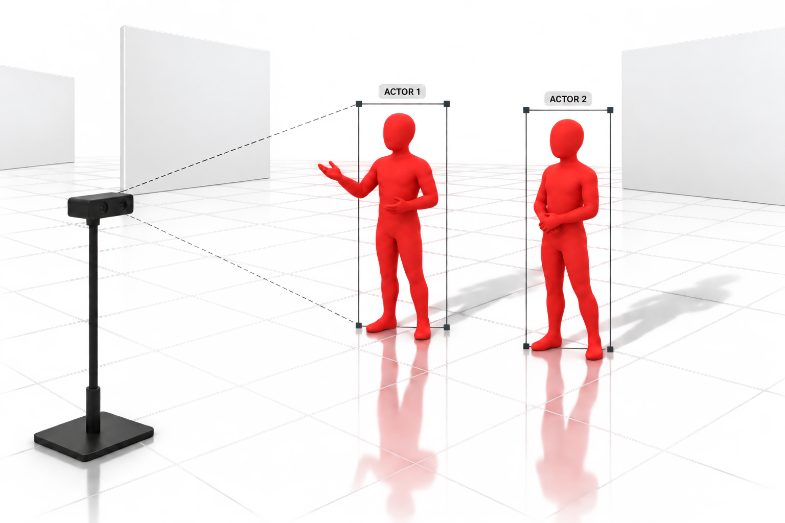 Presenters with position-driven shadows and reflections