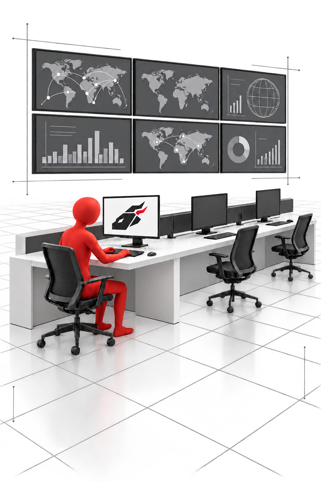An operator manages multiple production media sources