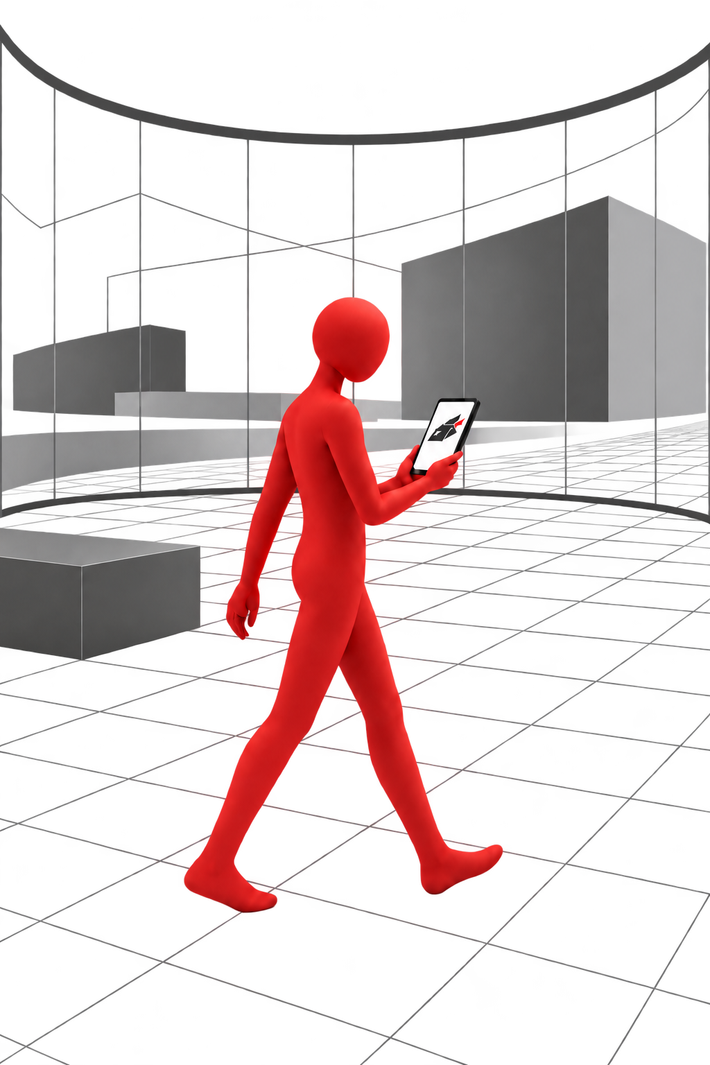 Operator using a phone during studio rehearsal